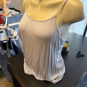 Multiples Light Gray Ribbed Tank Top